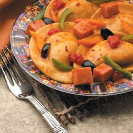 MINI PIEROGIES WITH HAM AND PEPPERS