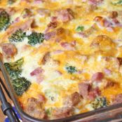 Ham and Broccoli Breakfast Casserole with Extra-Sharp Cheddar