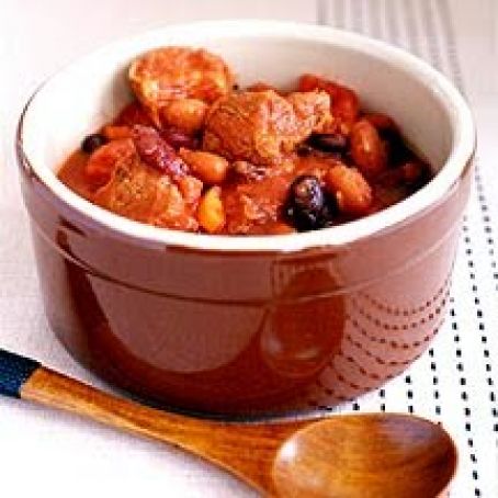Three Bean and Pork Slow Cooker Chili 6pts