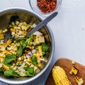 Corn Salad with Hazelnuts, Pecorino, and Mint