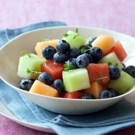 Blueberry-Melon Salad with Thyme Syrup
