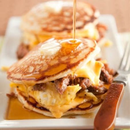 Sausage Pancake Egg Sandwich