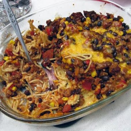 Spaghetti Ground Beef Pie