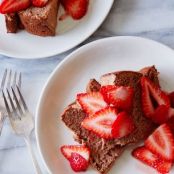 Chocolate Angel Food Cake with Strawberries