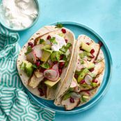 Spiced Chicken Tacos with Avocado and Pomegranate Salsa