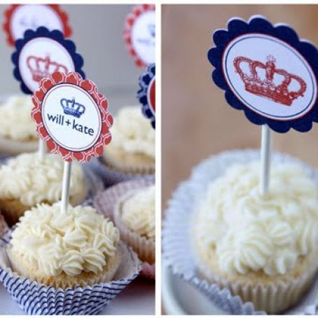 Champagne cupcakes with strawberry filling