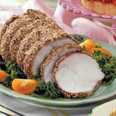 Sesame crusted pork loin