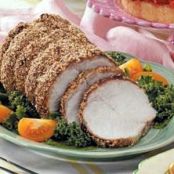 Sesame crusted pork loin