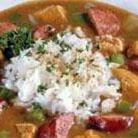 Chicken, Sausage, and Shrimp Gumbo