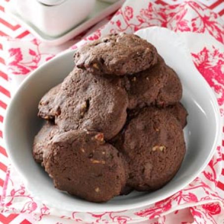 Chocolate (Double) Pecan Cookies Recipe