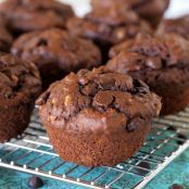 Gluten Free Double Chocolate Peanut Butter Banana Muffins (or Loaf)