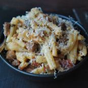 Pasta with Braised Pork, Red Wine and Pancetta
