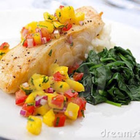 Erica's Chilean Sea Bass w/Mango Salsa