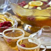 Champagne Punch with Raspberry & Orange Liqueur