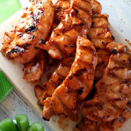 Buffalo Feathers {Chicken Tenders with Wing Sauce}