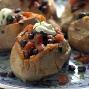 Sweet Potatoes with Warm Black Bean Salad - EatingWell