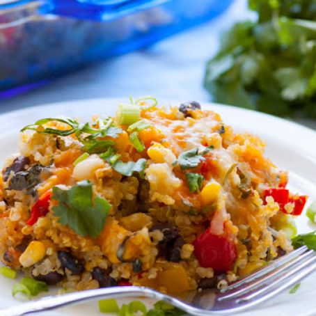 Skinny Tex Mex Bean Quinoa Casserole