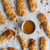 Quinoa Crusted Chicken Strips with BBQ Honey Mustard