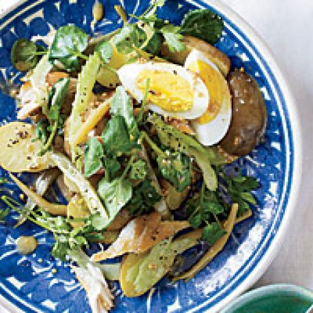 Smoked Fish Salad with Pickled Beans and Eggs