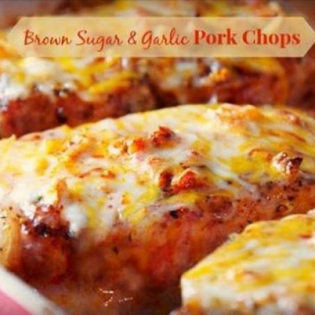 Cheesy Garlic and Brown Sugar Pork Chops
