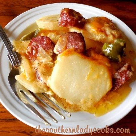 Cheesy Scalloped Potatoes and Sausage