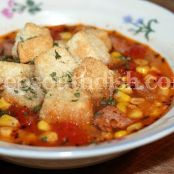 Spicy Cajun Sausage and Corn Soup