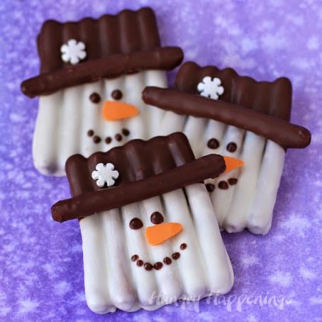 Chocolate Pretzel Snowman Craft