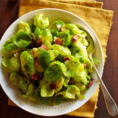 Brussels Sprout Leaves with Turkey Bacon