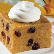 Pumpkin Bread Pudding with Ginger Cream