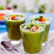 Gazpacho with cucumber wasabi