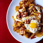 Fried Eggs with Chorizo and Fried Potatoes