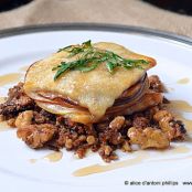 Apple Pear Pie Stackers with Spiced Roasted Walnuts & Balsamic Reduction