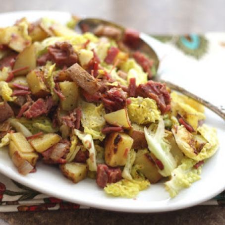 Corned Beef, Cabbage and Red Potato Hash