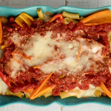 Cheesy Rigatoni Pepper Bake