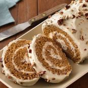 Spiced Pumpkin Praline Roll