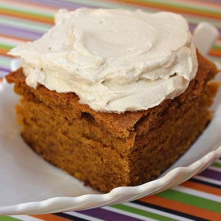 Pumpkin Spice Blondies with Brown Sugar Cream Cheese Frosting