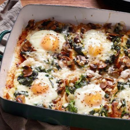 Mushroom-Spinach Baked Eggs