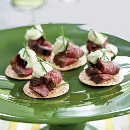 Beef Teriyaki Crisps with Wasabi Mayonnaise