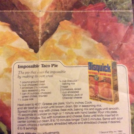 Impossible Taco Pie - Bisquick
