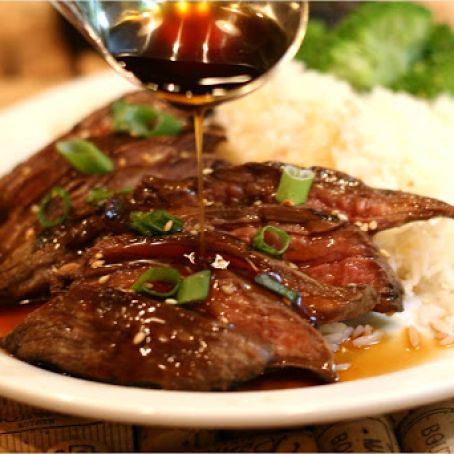 Teriyaki Flank Steak with Scallions