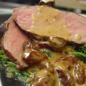 Pork Tenderloin with a rum & Raisin sauce