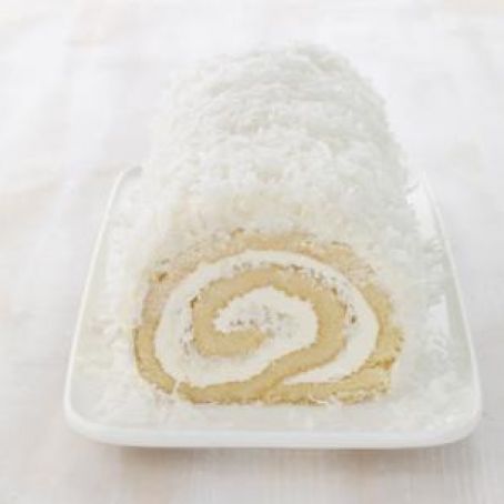 Coconut Roulade With Rum Buttercream
