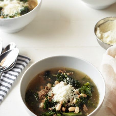 soup - Slow-Cooker White Bean, Sausage and Kale Soup