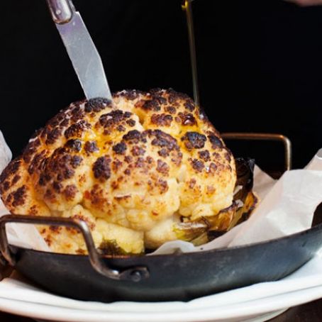 Whole Roasted Cauliflower with Whipped Goat Cheese