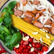 One Pot Cheesy Pasta & Sausage