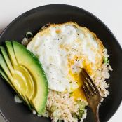 Rice Bowl with Fried Egg and Avocado