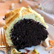 Moist Chocolate Cake with Pistachio Buttercream Frosting