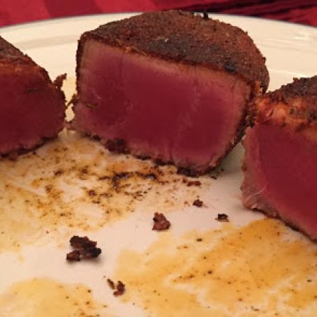 Blackened Ahi Tuna with Soy-Mustard Sauce