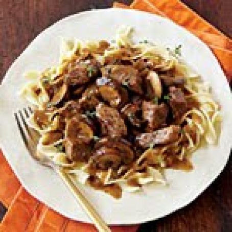 Steak Tips with Peppered Mushroom Gravy