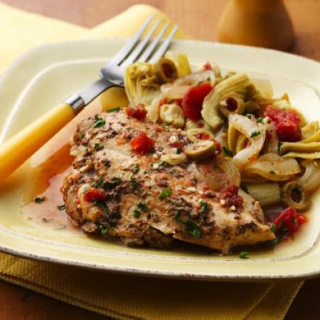 Slow Cooker Chicken with Tomatoes and Artichokes